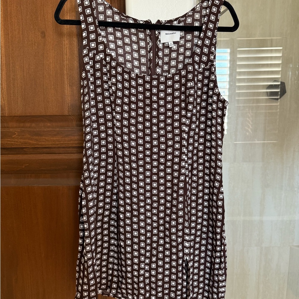 Brown and White Reformation Dress